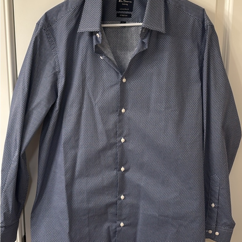 Ben Sherman Navy Geometric Dress Shirt